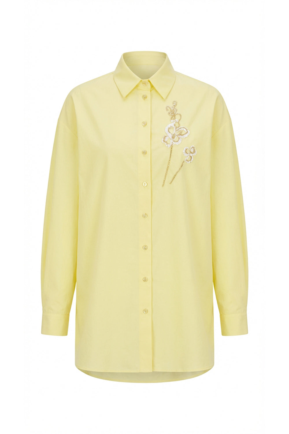 Bernetta Long Sleeve Cuffed Shirt - LIGHT YELLOW