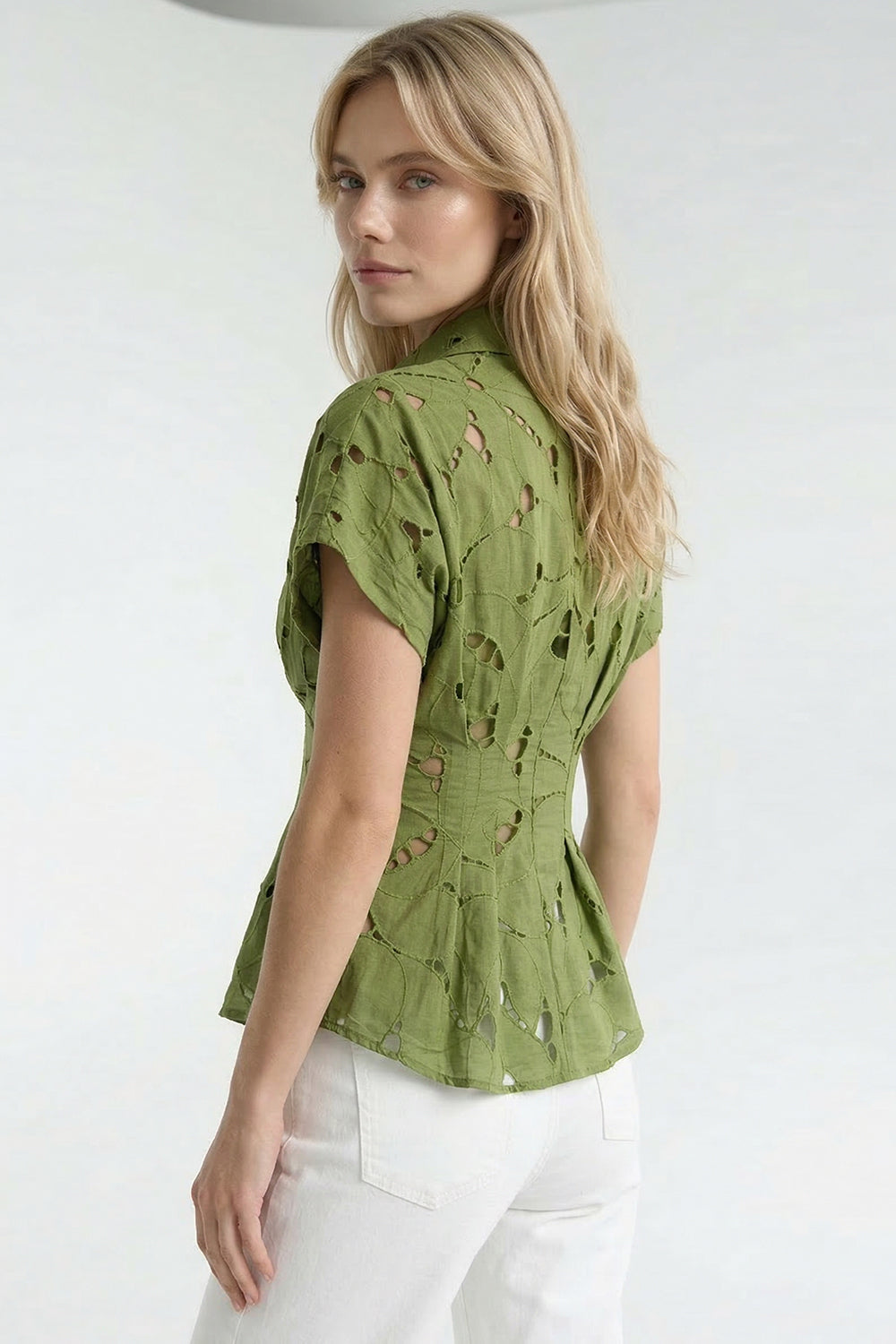 Adalene Short Sleeve Shirt - GREEN
