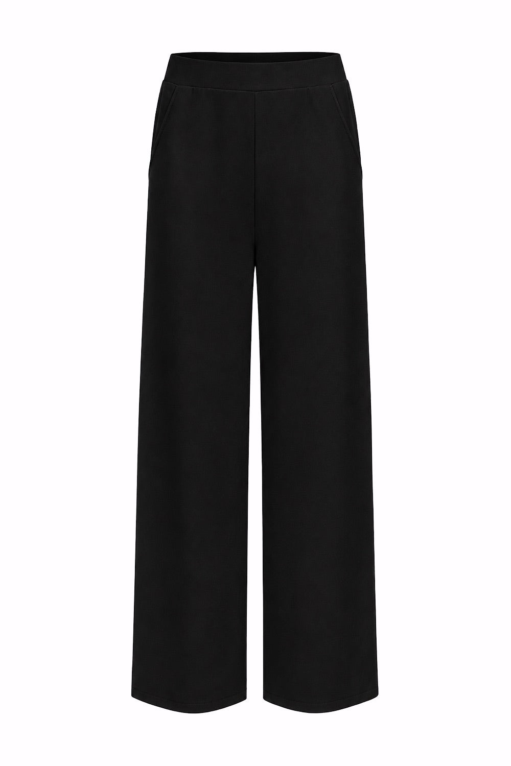 Shayna K Pants Wide Leg Knit Trousers - Black