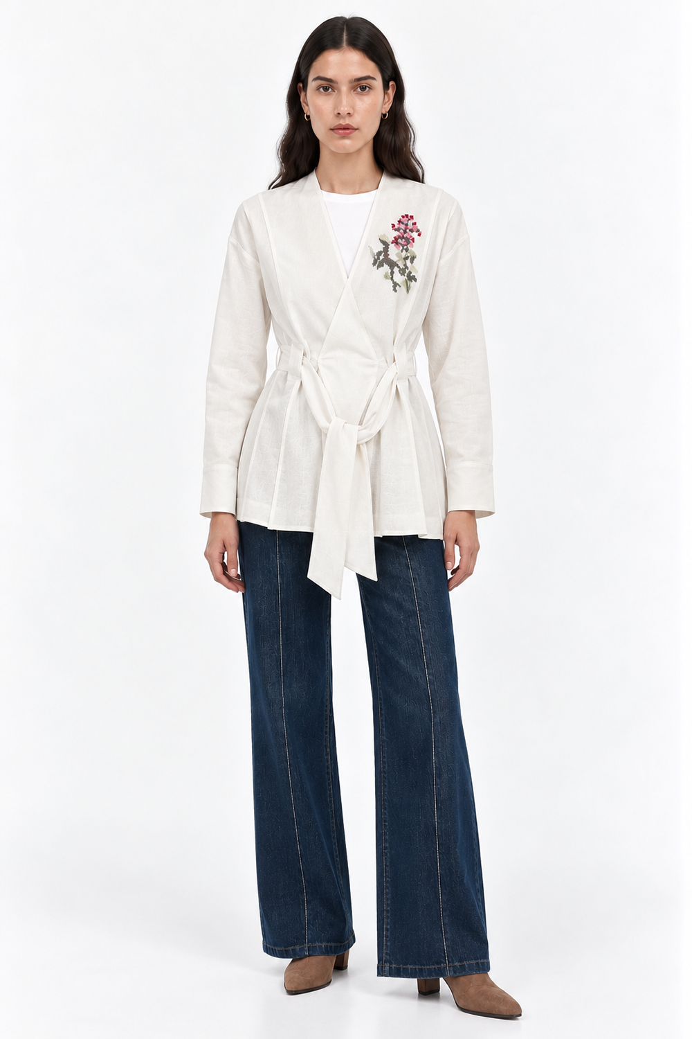 Elisa Belted Jacket - Ecru