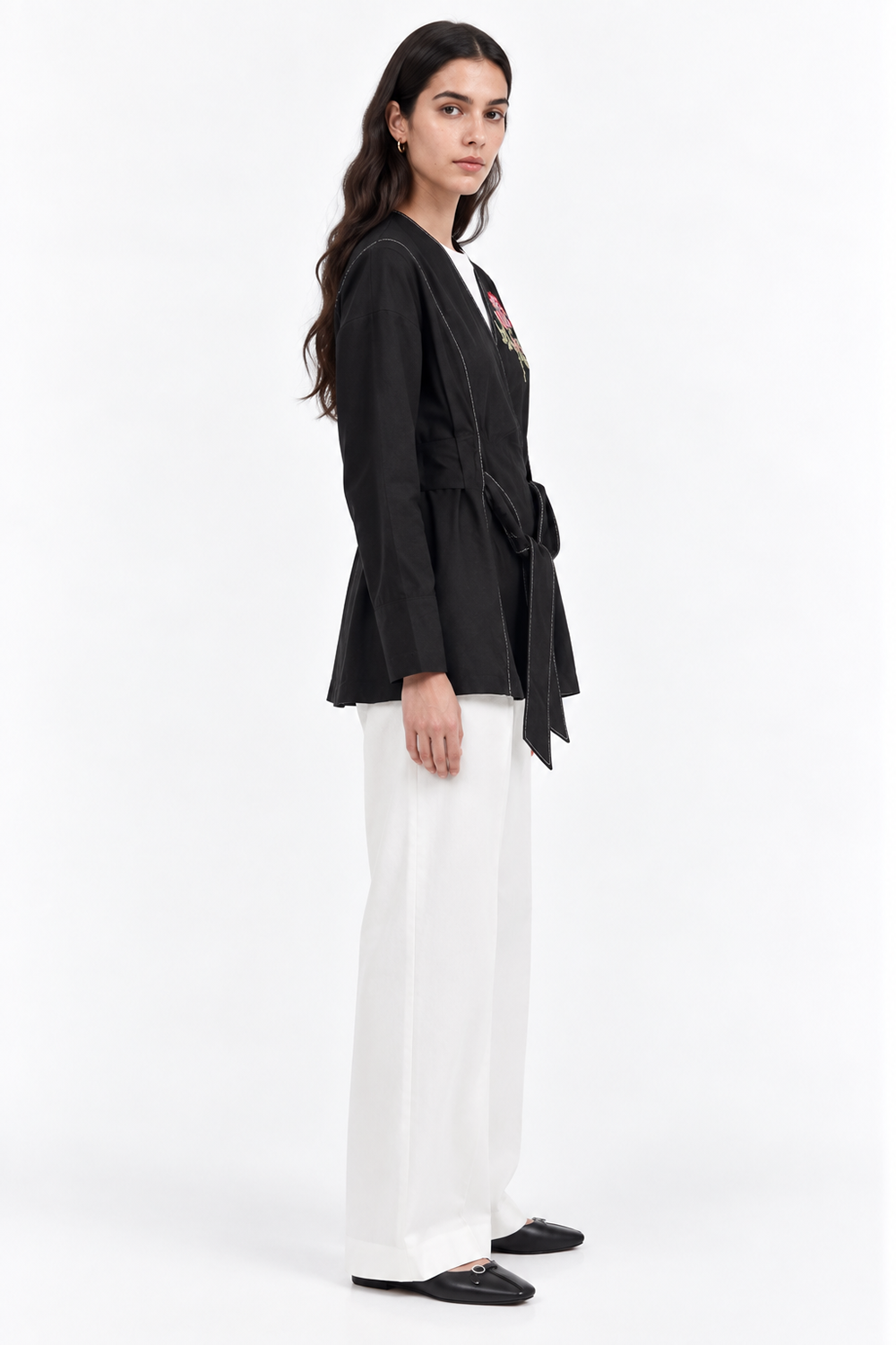 Elisa Belted Jacket – BLACK