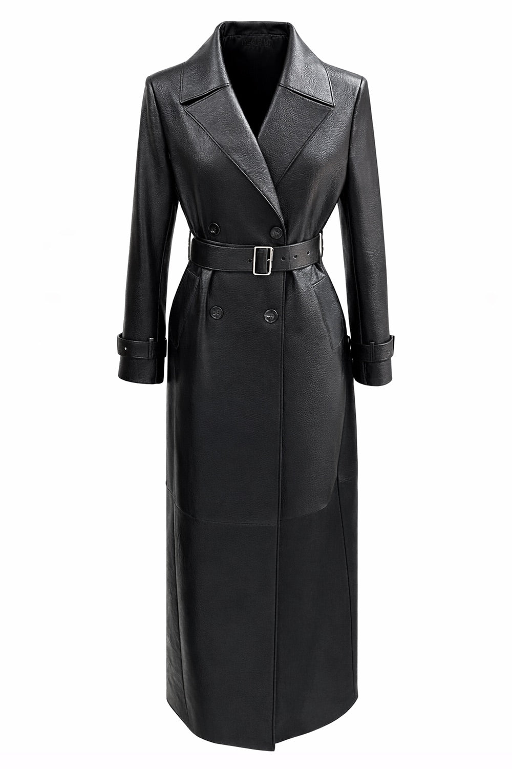 Alohi Leather Trenchcoat – BLACK