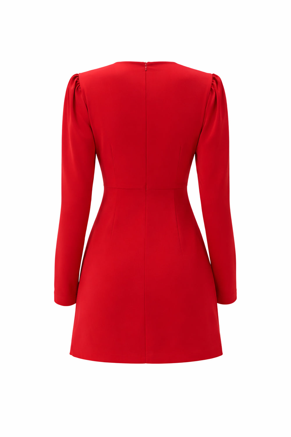 Braedon Dress Waist Detailed Crew Neck Midi Dress - Red