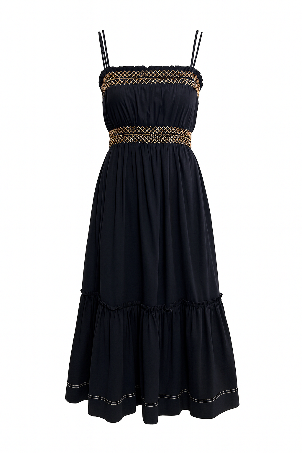 Spaghetti Strap Midi Dress - BONE