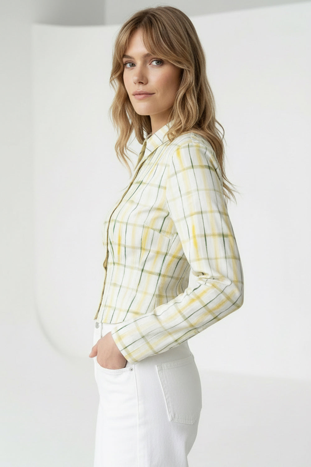 Floriana Long Sleeve Crop Shirt - MULTI COLOR