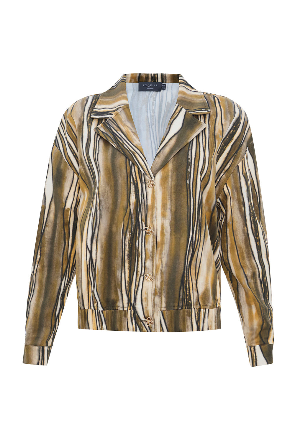 Melina Multi-Color Striped Open Collar Jacket