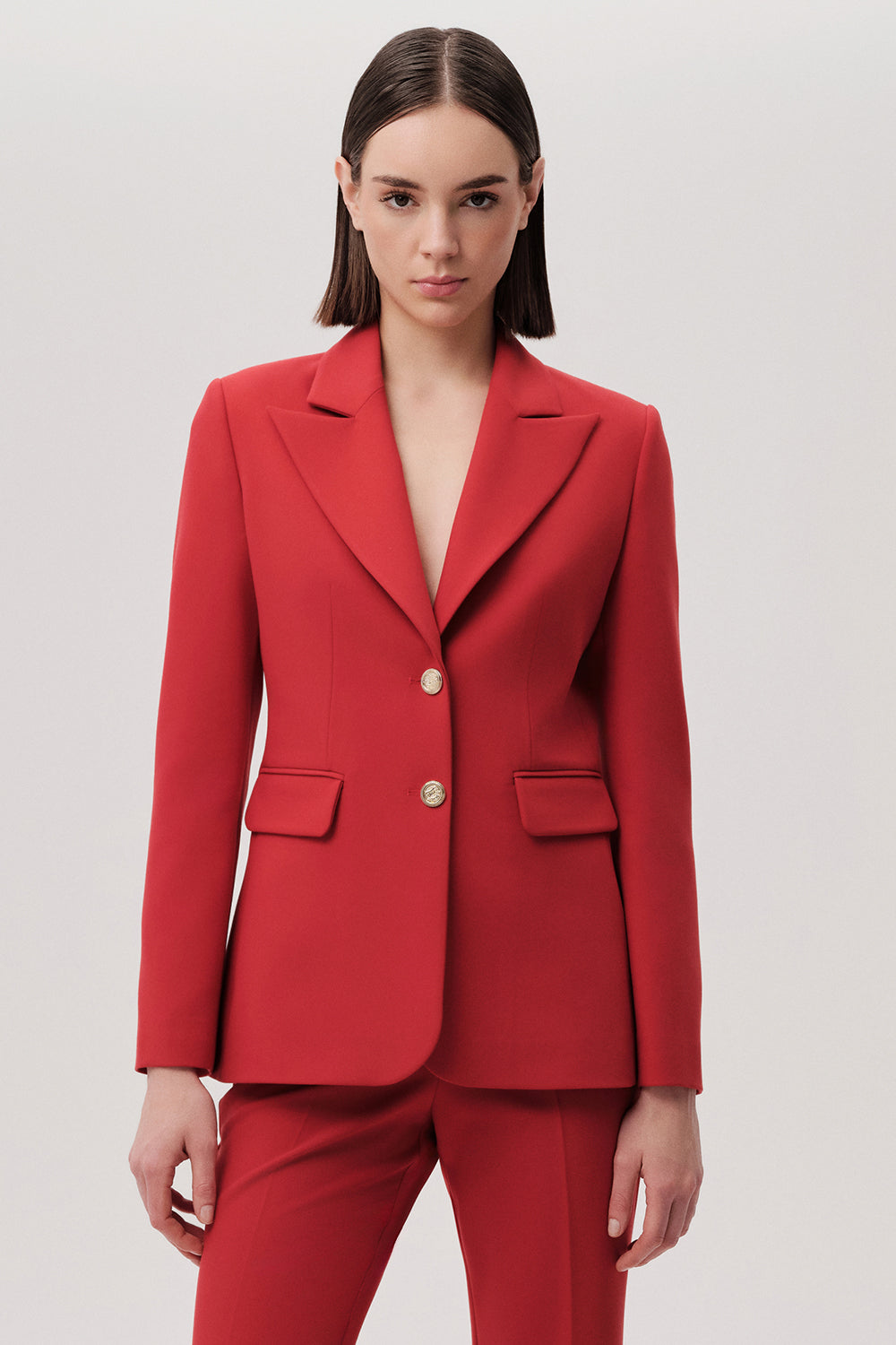 Sincere Tailored Jacket with Shirt Collar, Long Sleeves, and Pockets