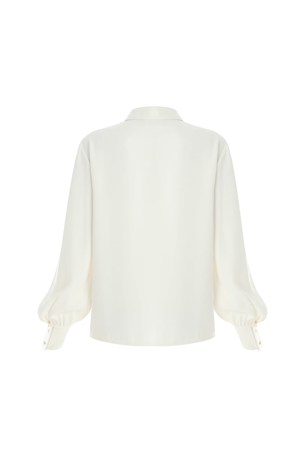 Jazmin Cream Long-Sleeve Shirt Collar Blouse