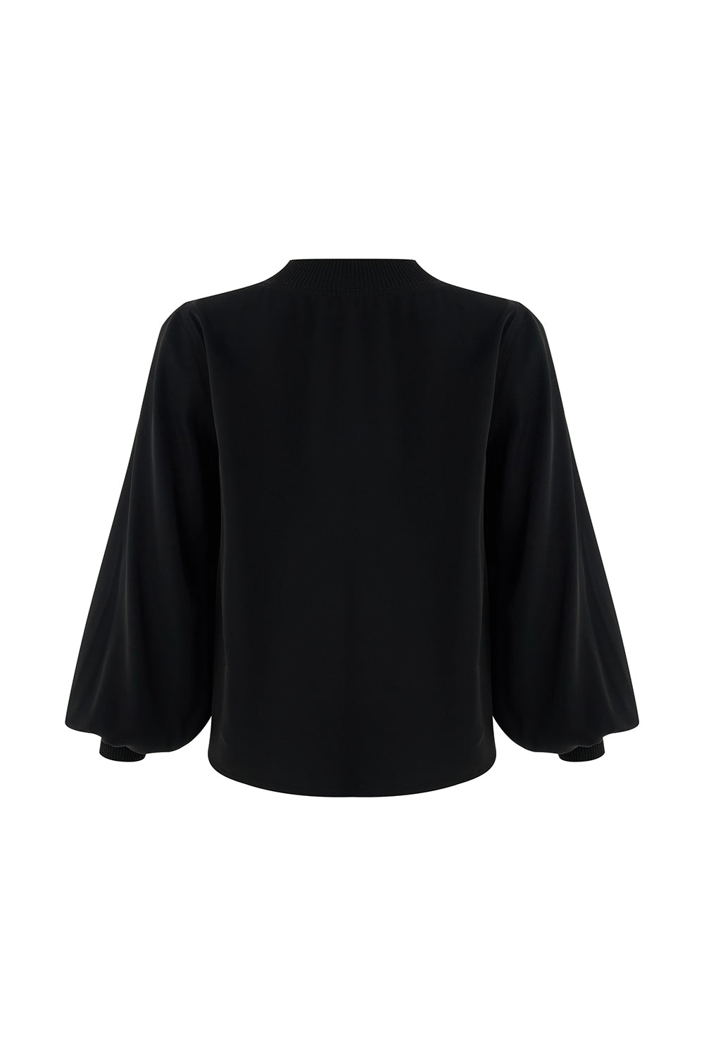 Joelle Black Long Sleeve High Neck Blouse