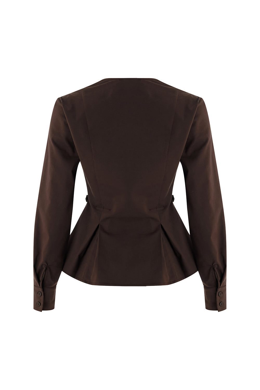 Ashlynn Belted-Lapel Blouse