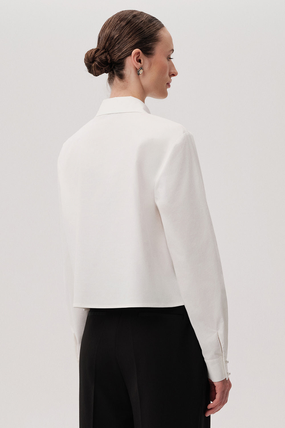 Lilac Black Long-Sleeve Shirt with Shirt Collar