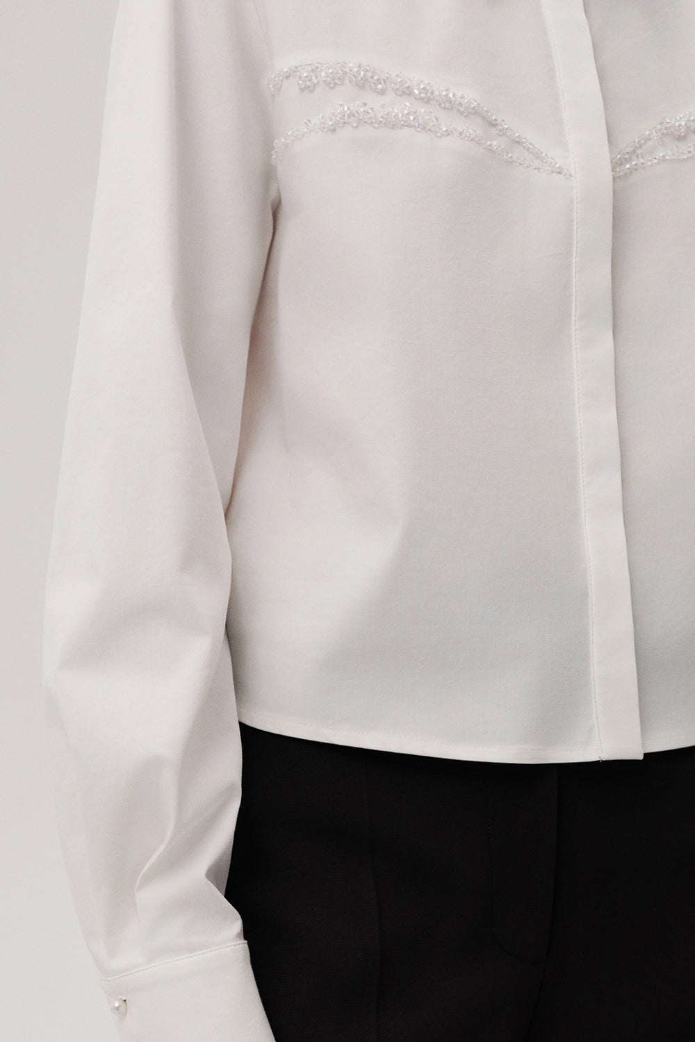 Lilac Black Long-Sleeve Shirt with Shirt Collar