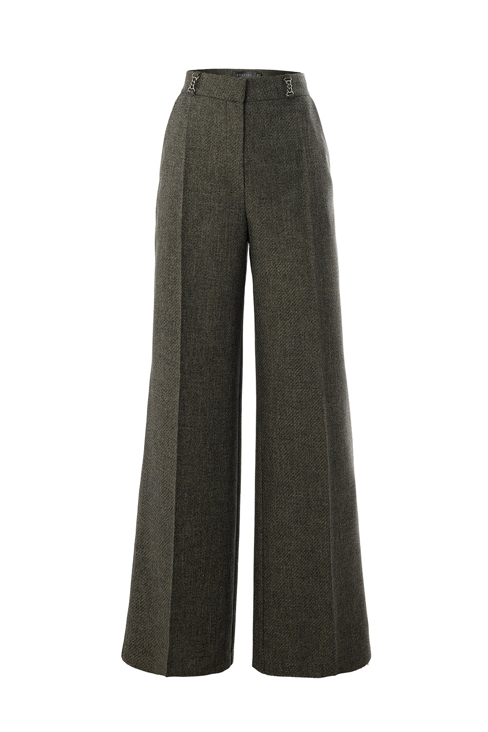 Natasha Grey Wide-Leg Pocketed Pants