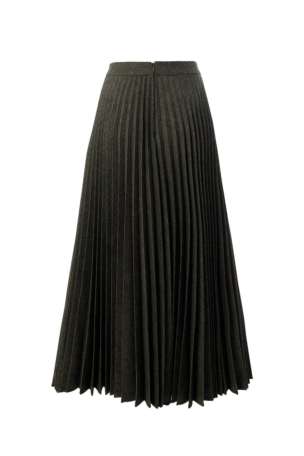 Jayda Grey Pleated Midi Skirt