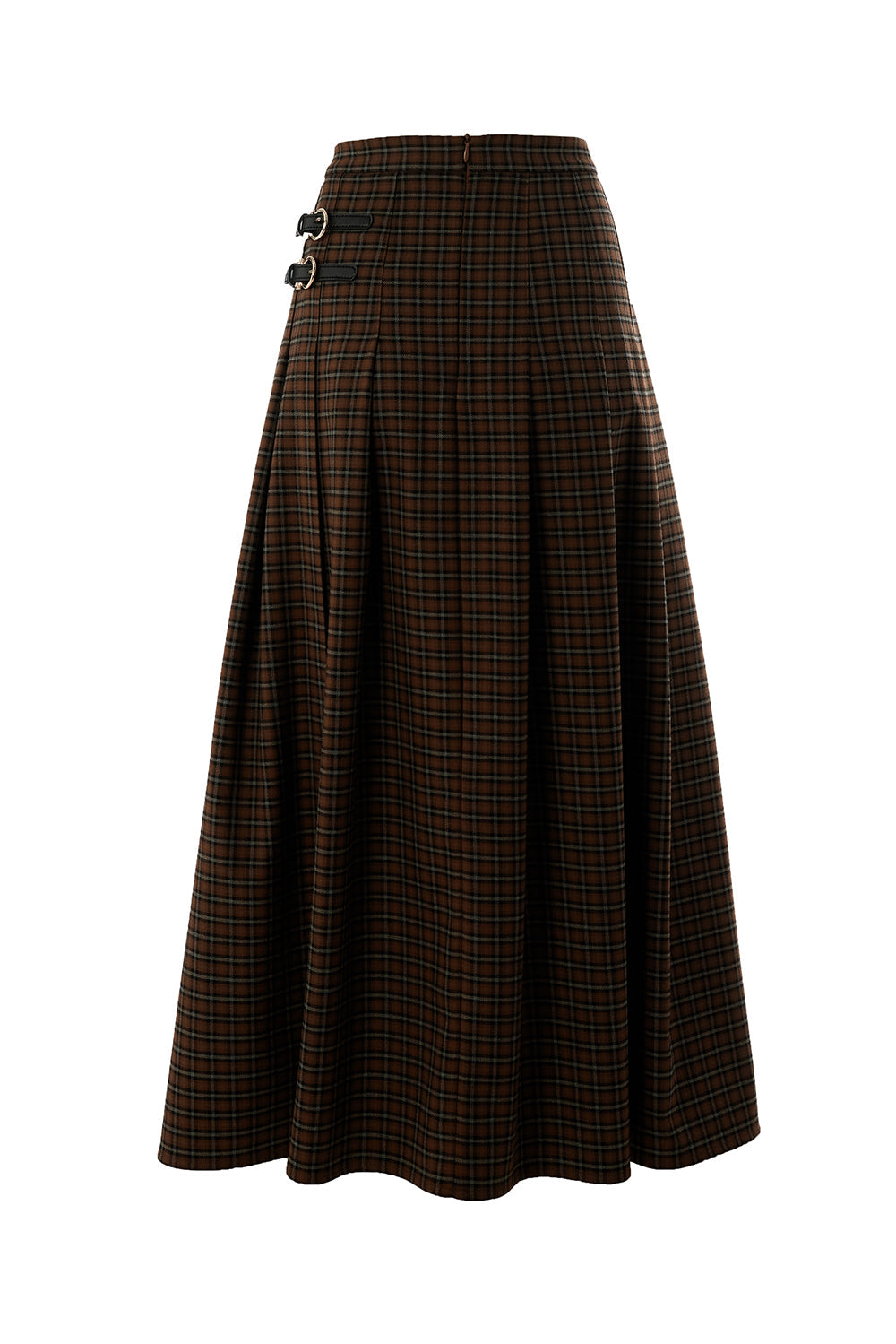 Zayla Checked Midi Skirt