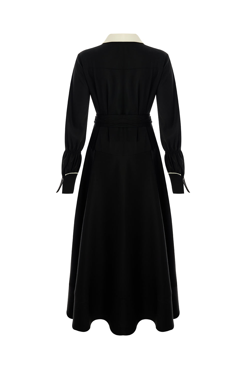Journi Black Shirt Dress with White Collar and Piping