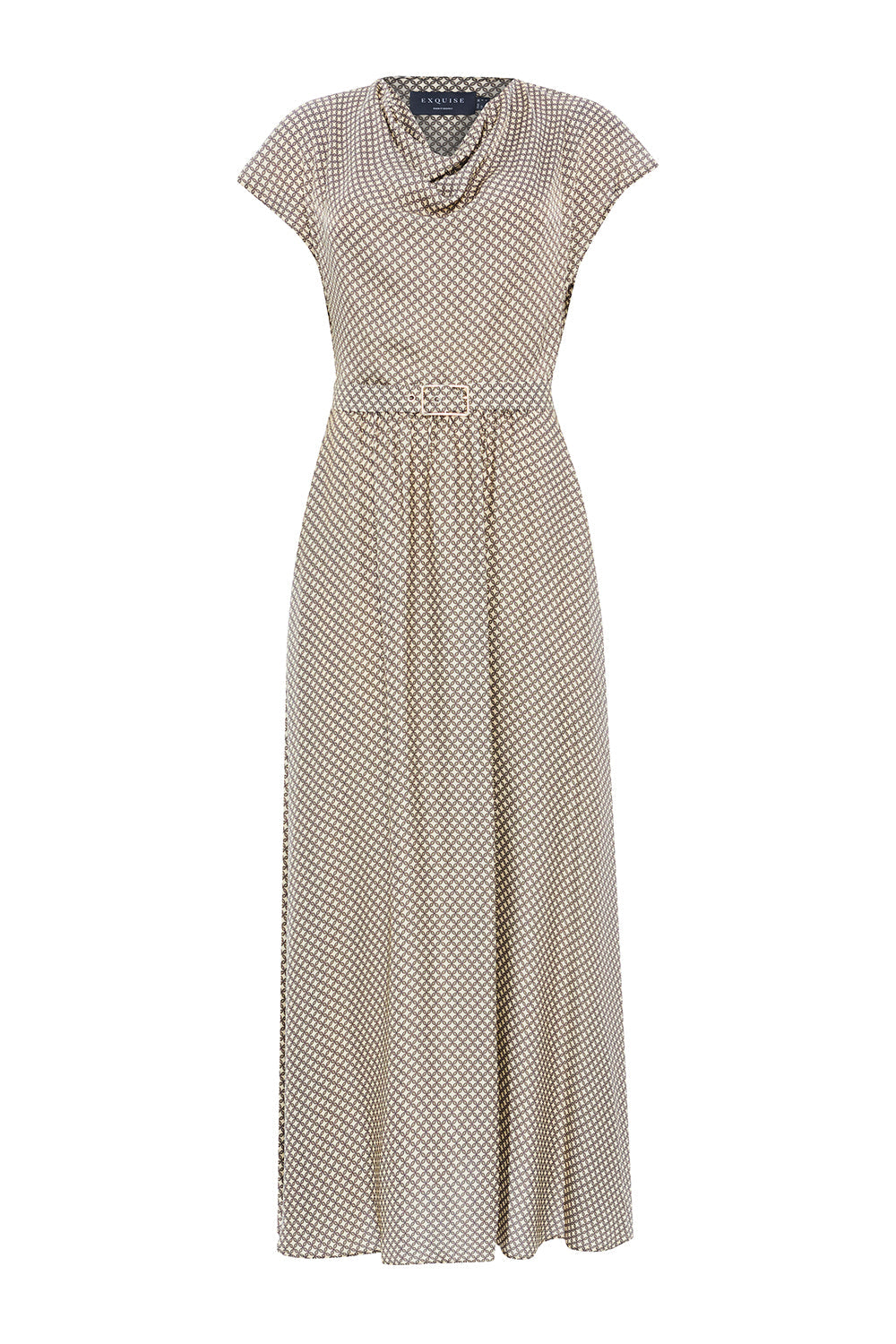 Leslie Geo Printed Cowl Neck Dress