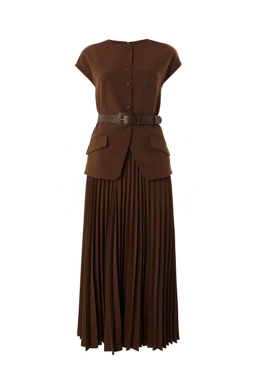 Jolie Sleeveless Pleated Dress