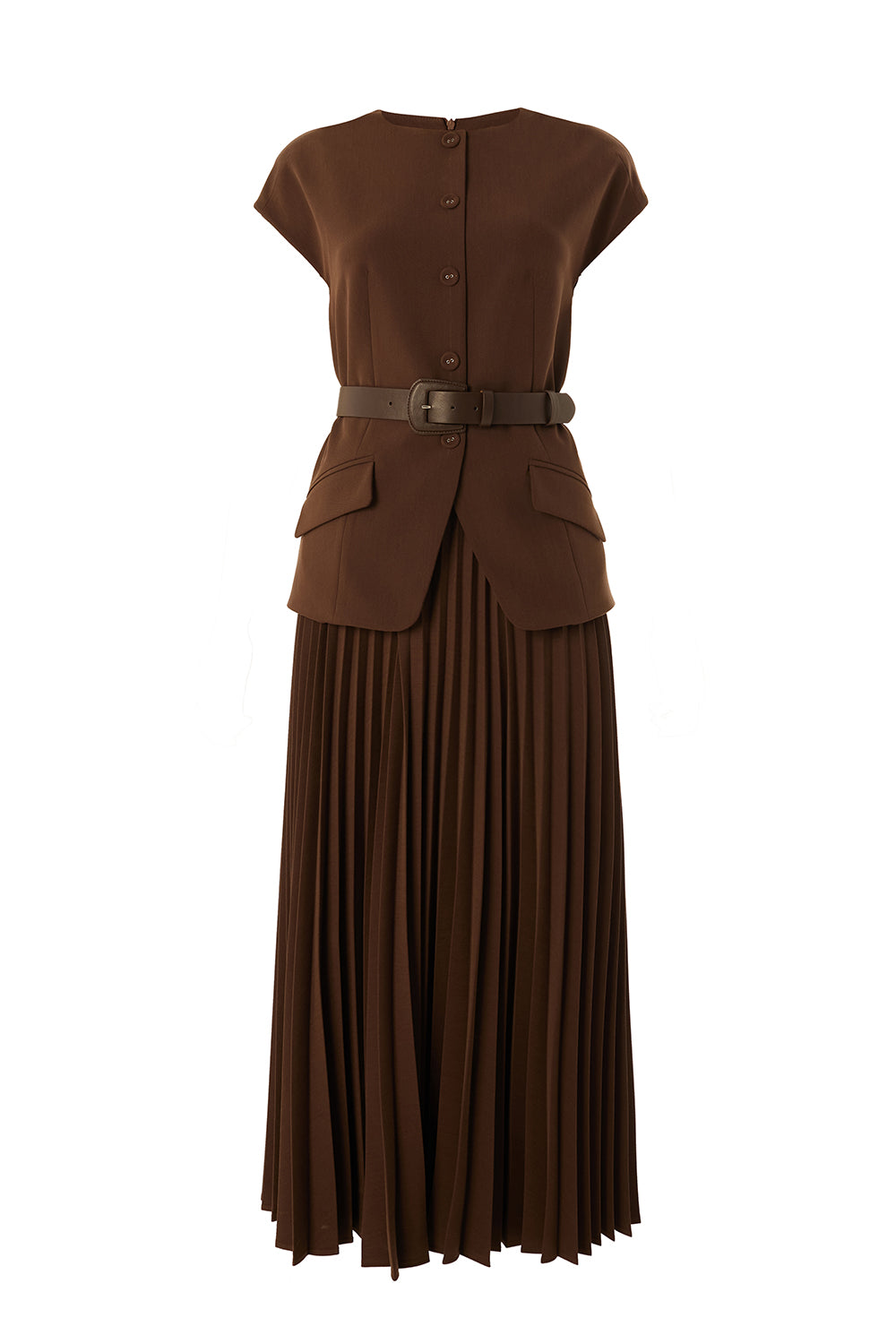 Jolie Midi Dress - BROWN