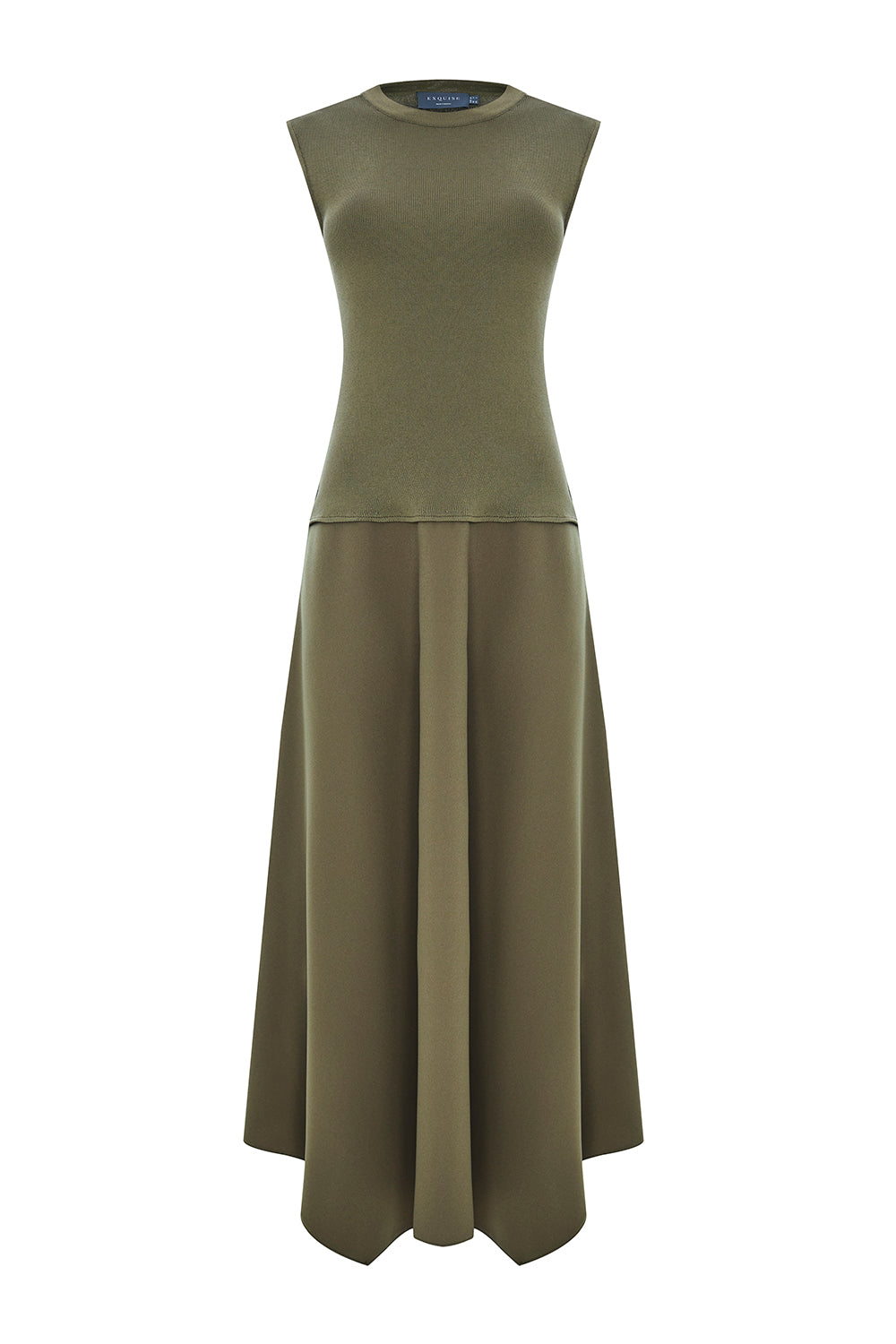 Hadlee Ribbed Top Poplin Skirt Sleeveless Dress