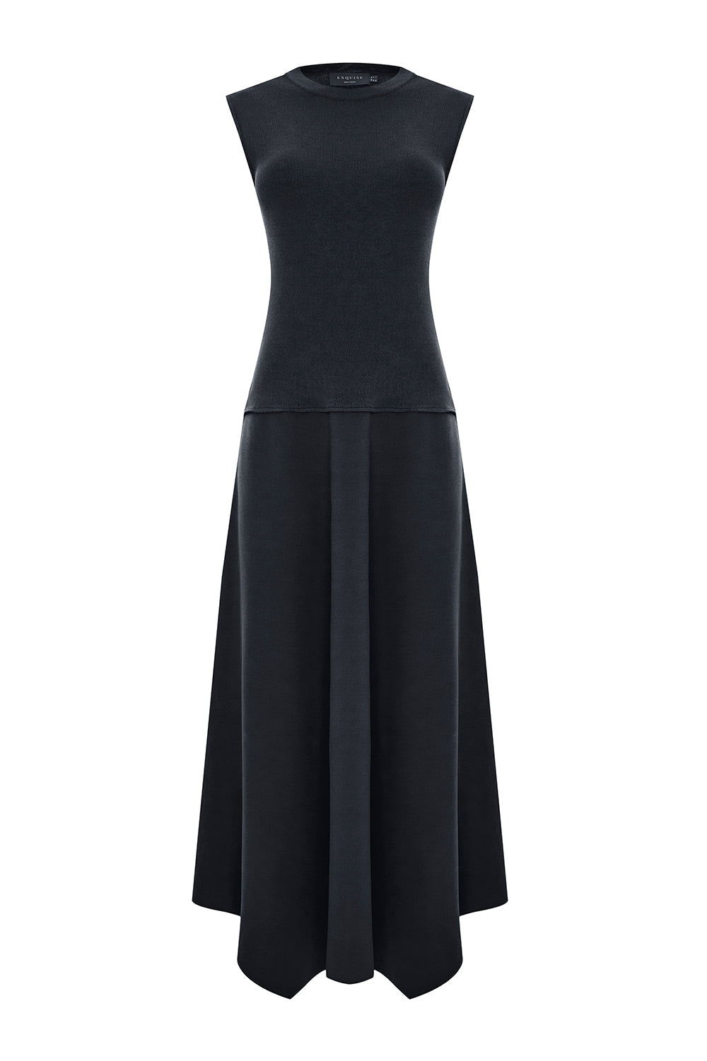 Hadlee Ribbed Top Poplin Skirt Sleeveless Dress