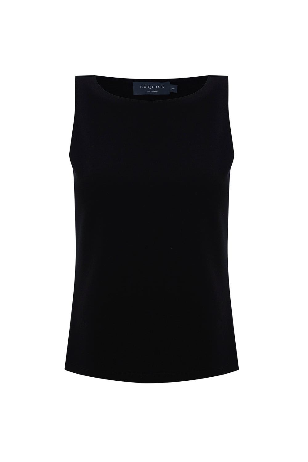 Chelsea Black Sleeveless Boat Neck Knit Blouse