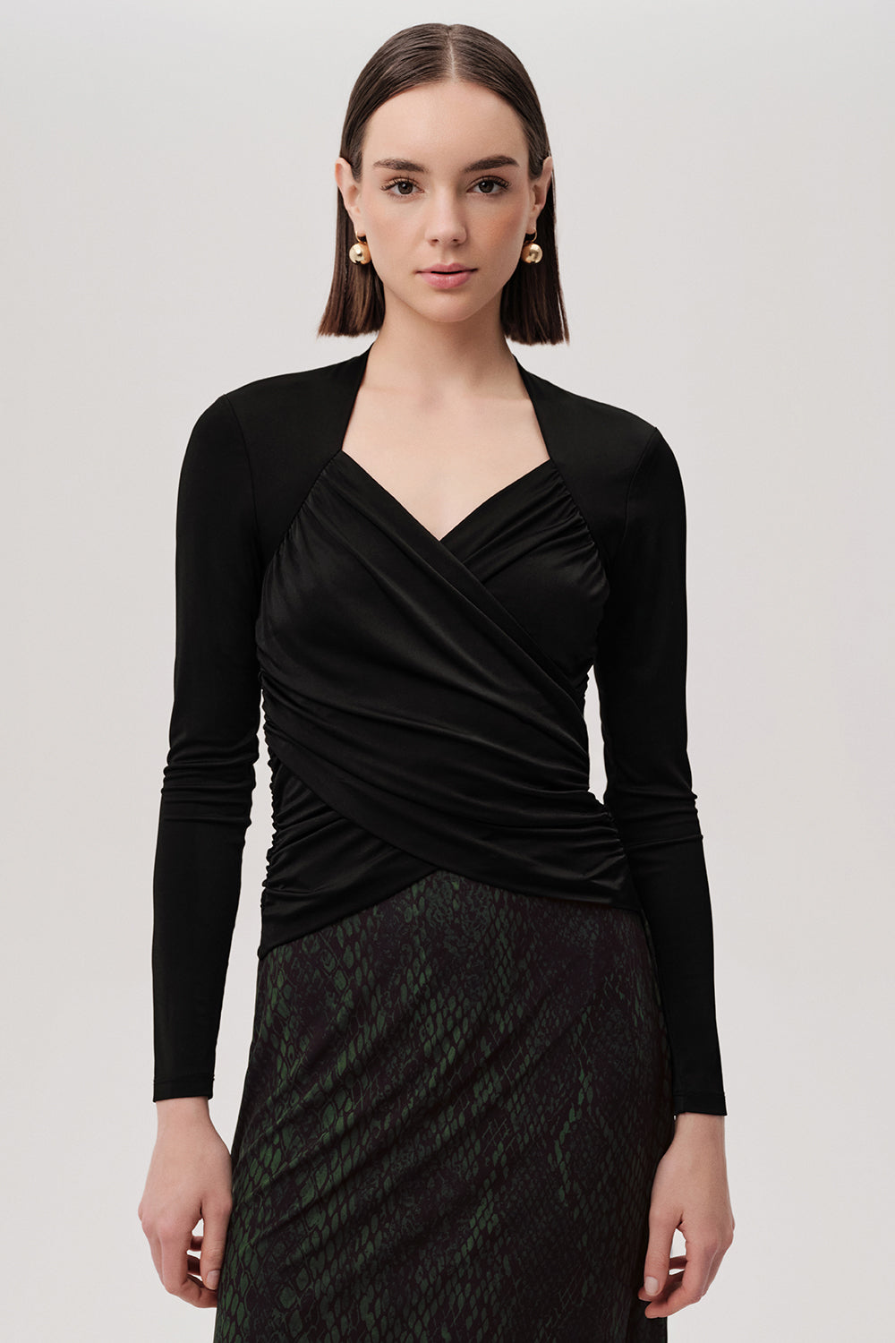Summer Draped Front Knit Blouse