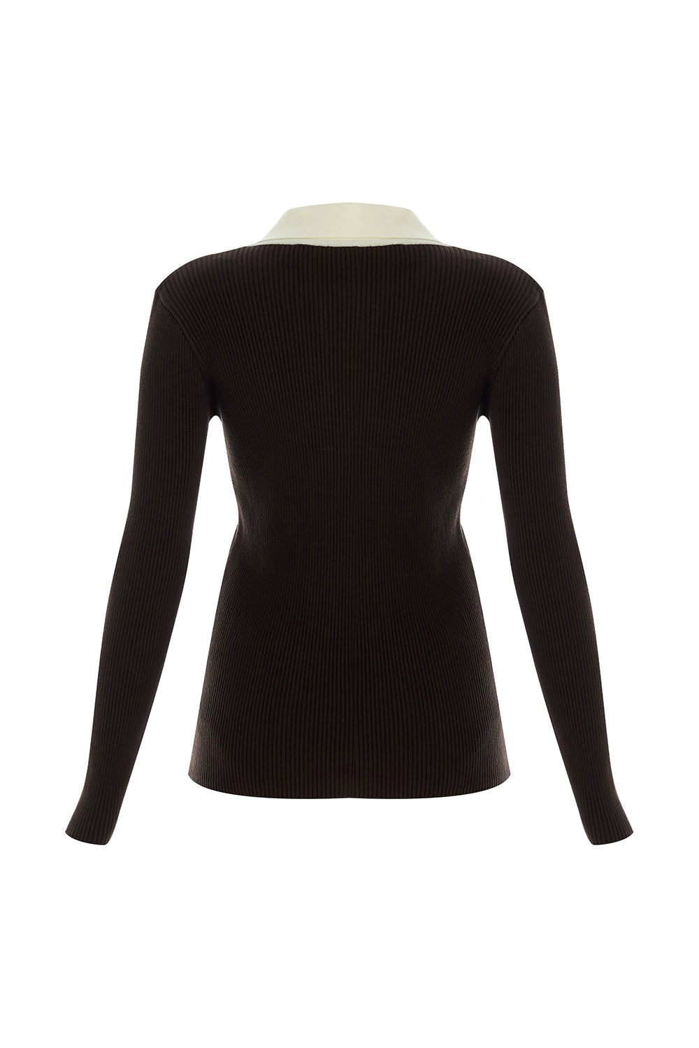 India Ribbed Poplin Collar Sweater