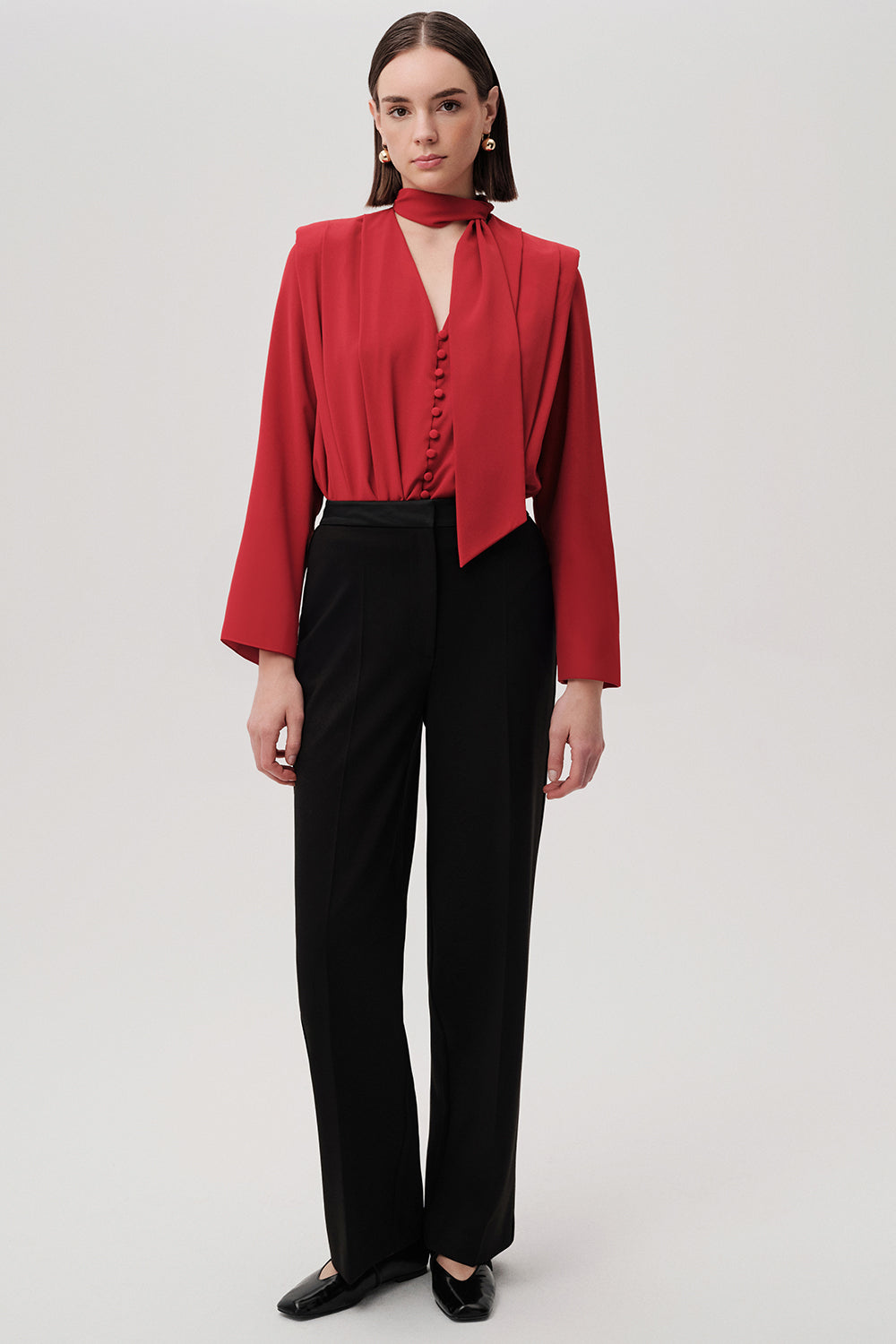 Ida Black Tailored Pocketed Pants