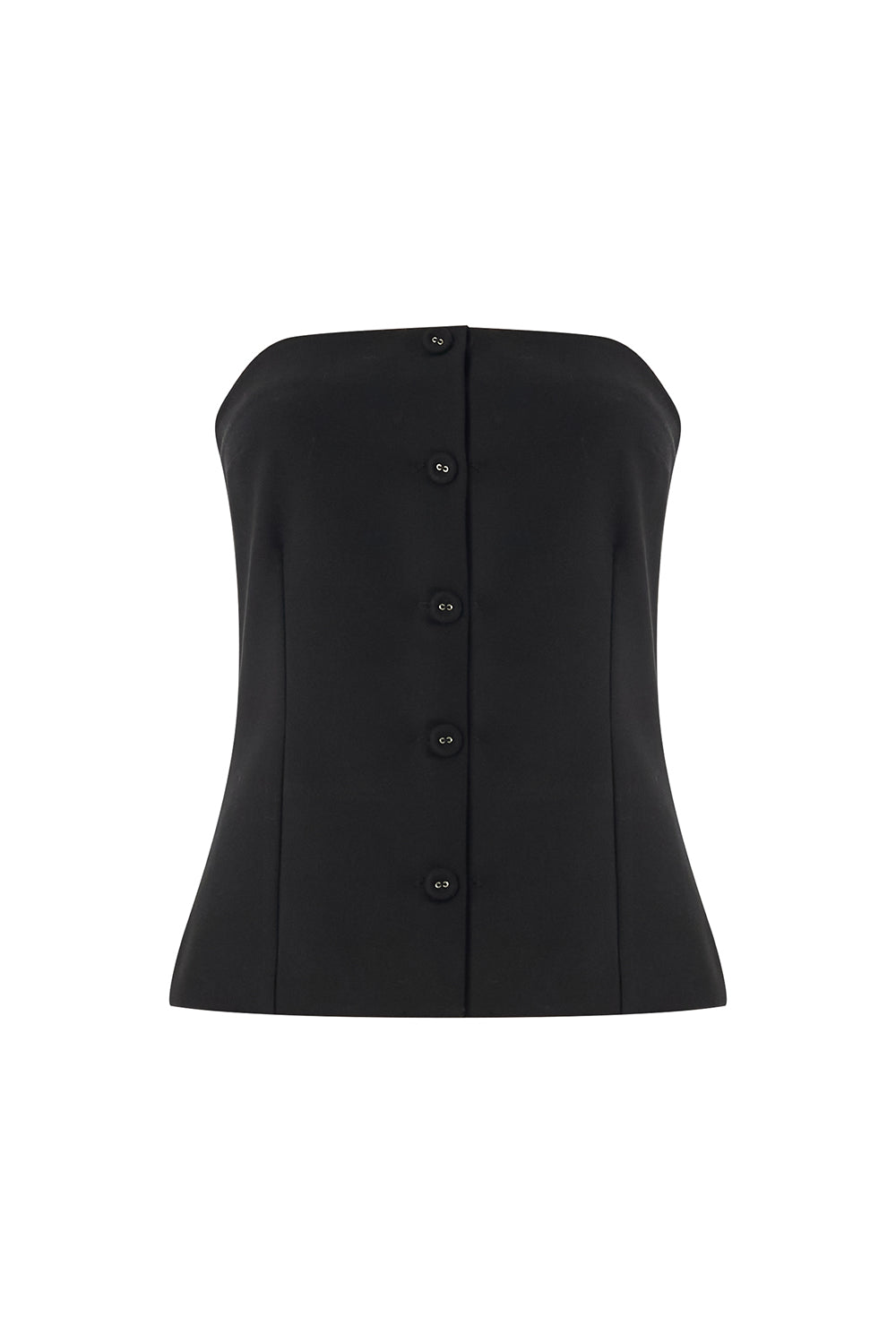 Baylee Black Strapless Button-Front Bustier