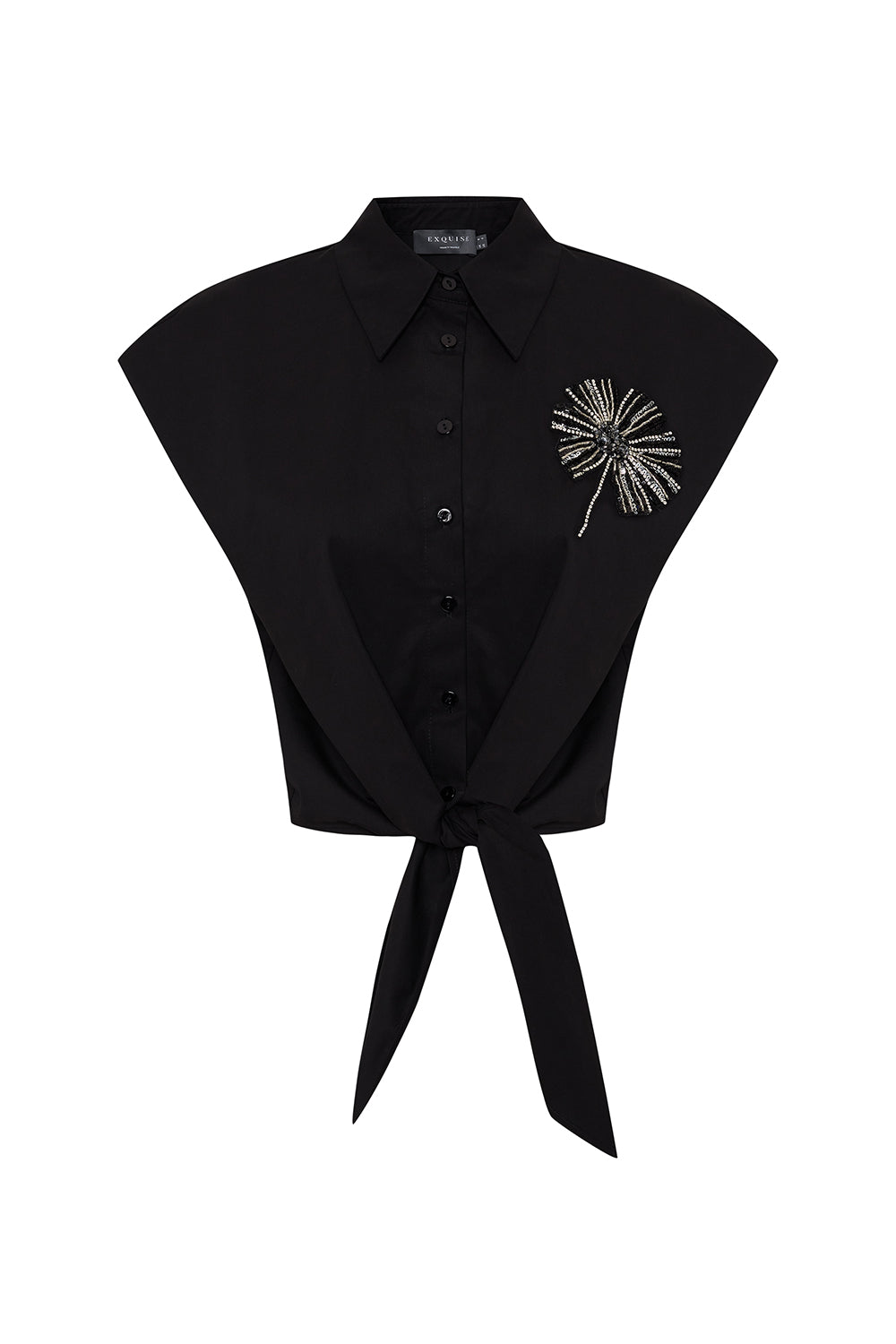Kimberly Embellished Shirt - BLACK