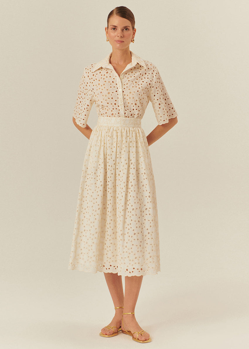 Paisley Cotton Midi Skirt  Regular Fit