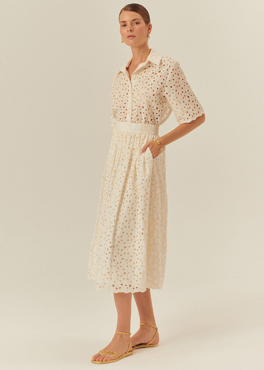 Paisley Cotton Midi Skirt  Regular Fit