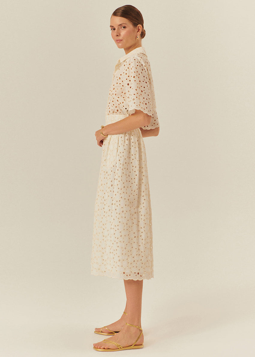 Paisley Cotton Midi Skirt  Regular Fit