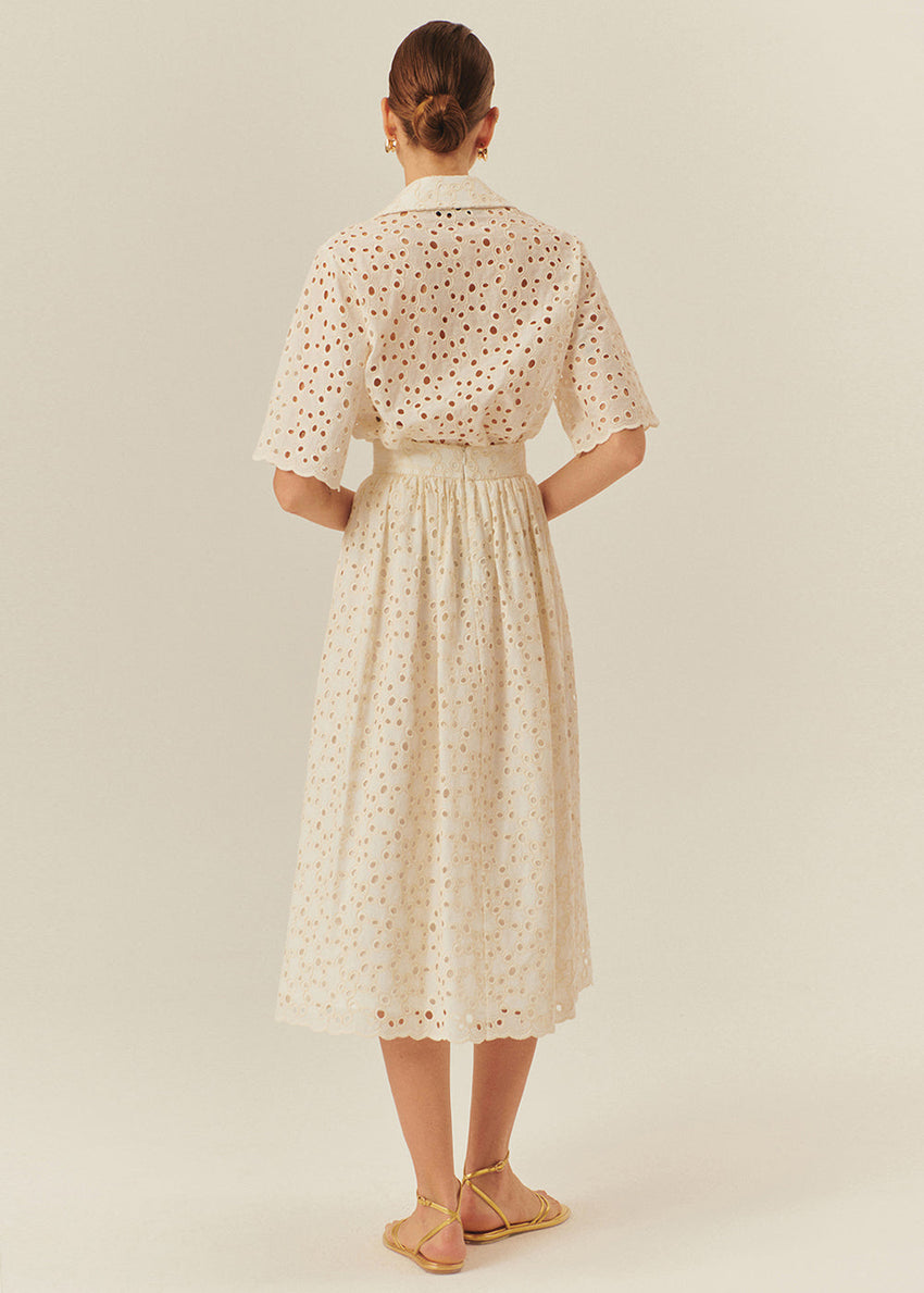 Paisley Cotton Midi Skirt  Regular Fit