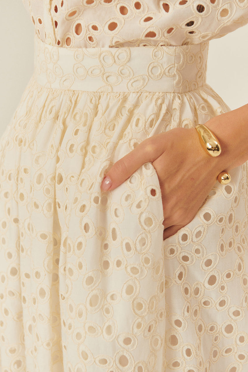 Paisley Cotton Midi Skirt  Regular Fit