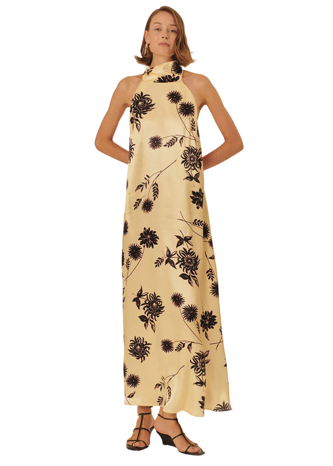 Bonnie Floral Viscose Maxi Dress - ECRU