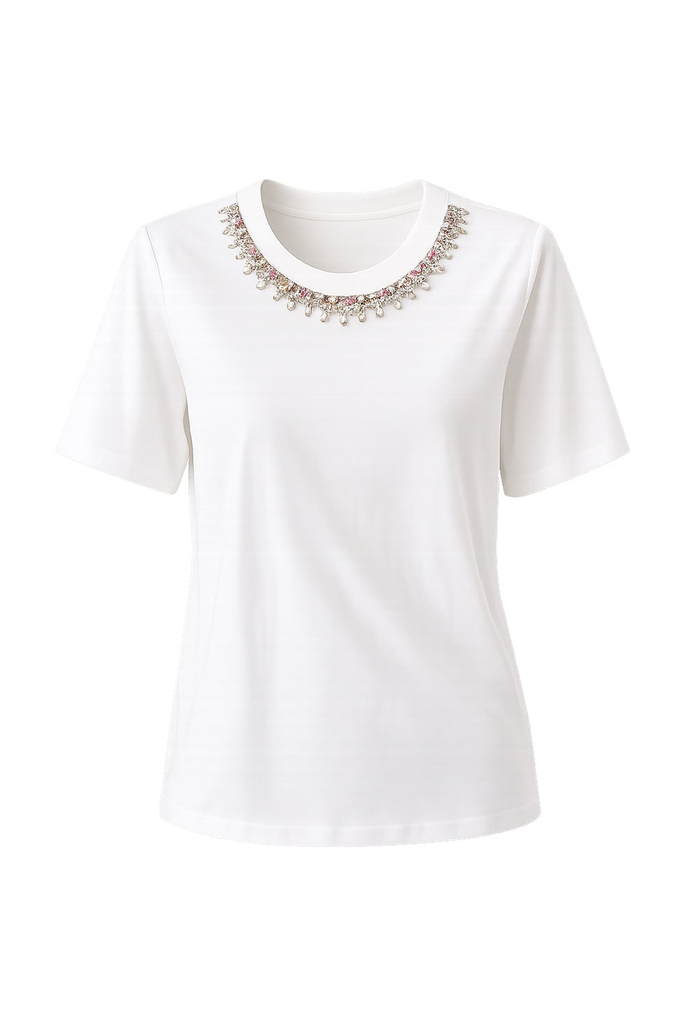 Sunny Embellished T-Shirt - WHITE