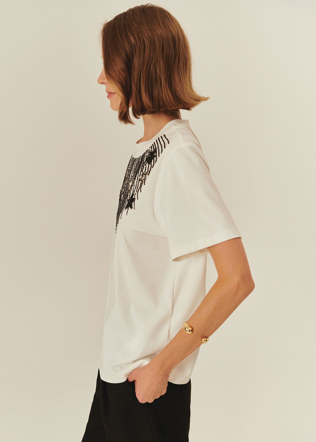 Star Embroidered Regular Fit T-Shirt
