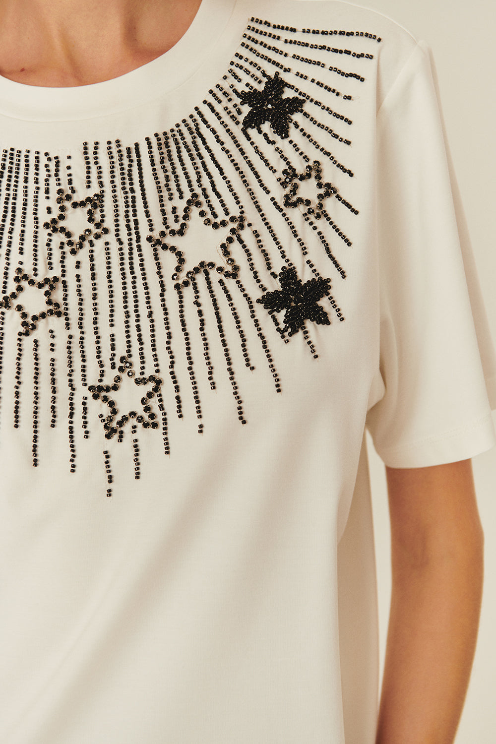 Star Embroidered Regular Fit T-Shirt