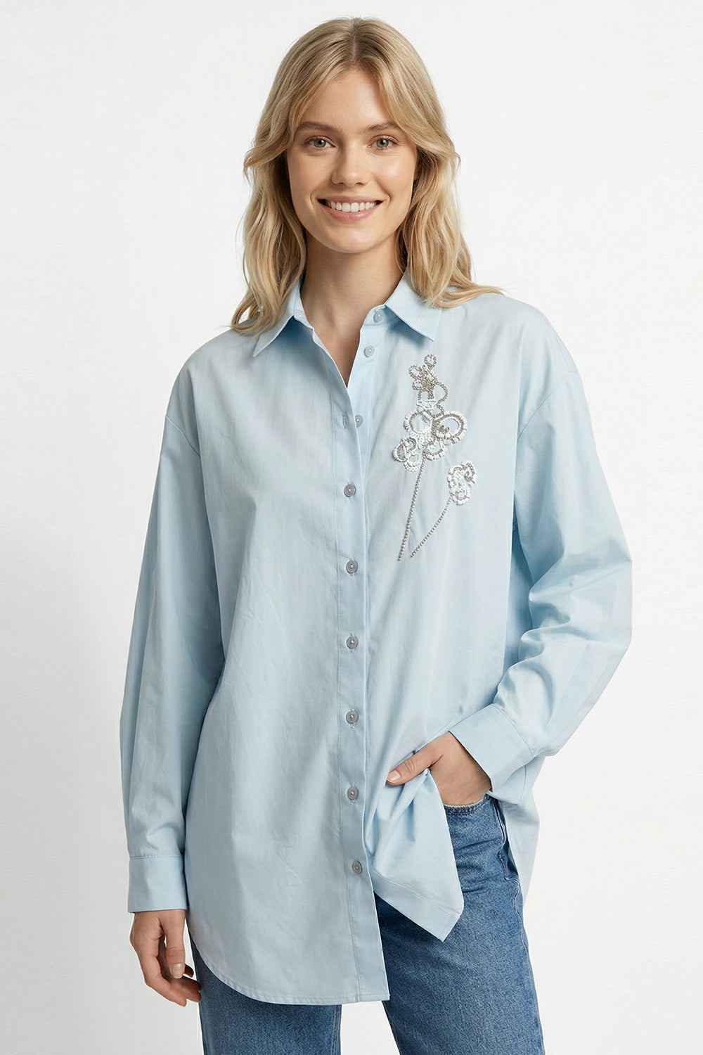 Bernetta Long Sleeve Shirt - BLUE