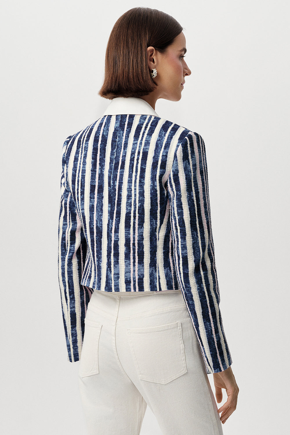 Crew Neck Jacket - ROYAL BLUE-BONE