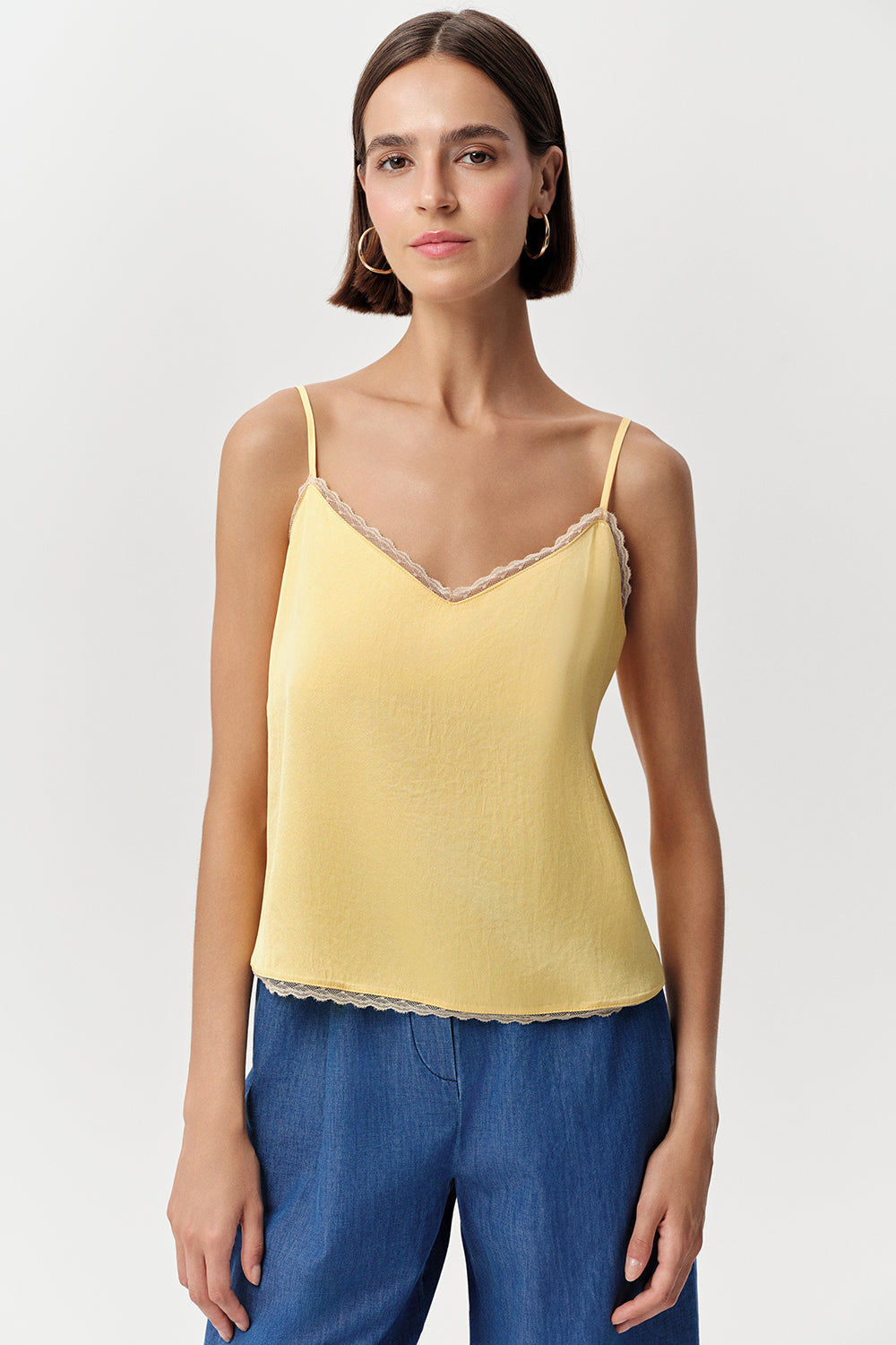 Tammy Spaghetti Straps Blouse - YELLOW