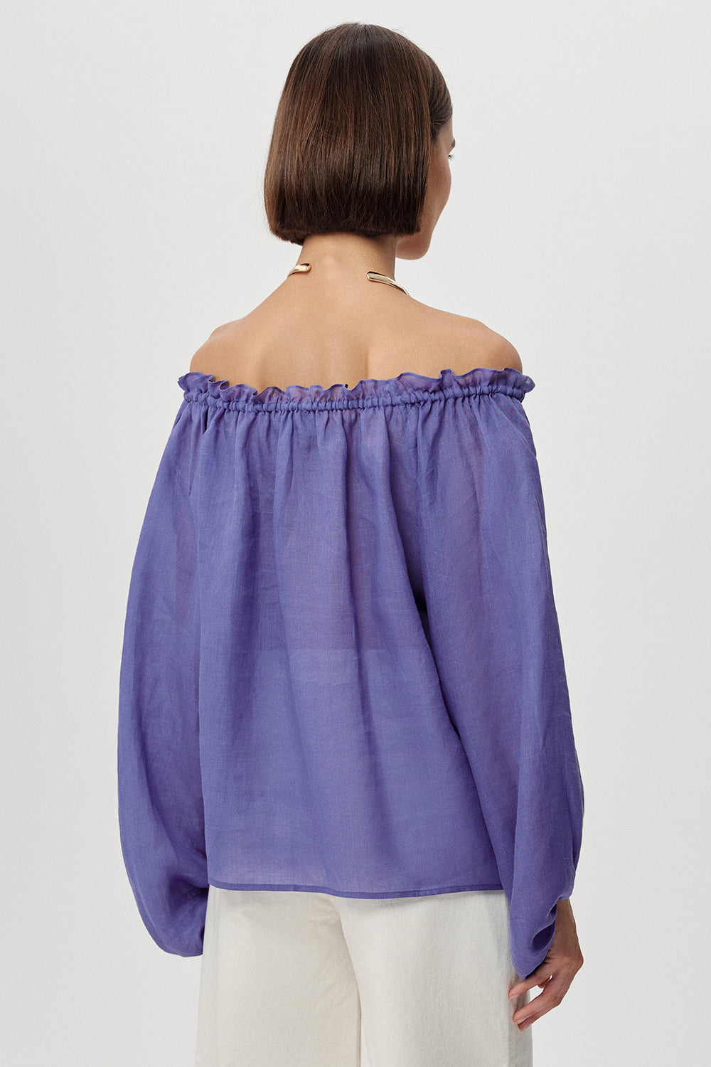 Adriene Tie Neck Blouse - LILAC