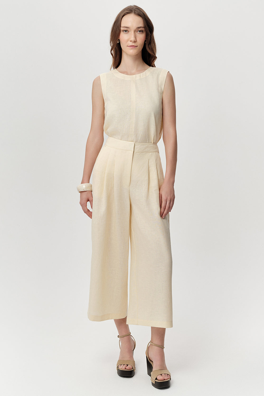 Linen Pants with Pockets - YELLOW