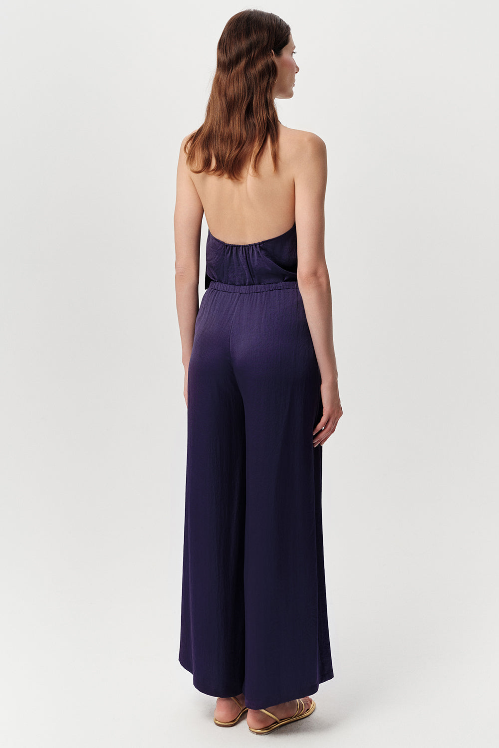 Wide Leg Pants - NAVY BLUE