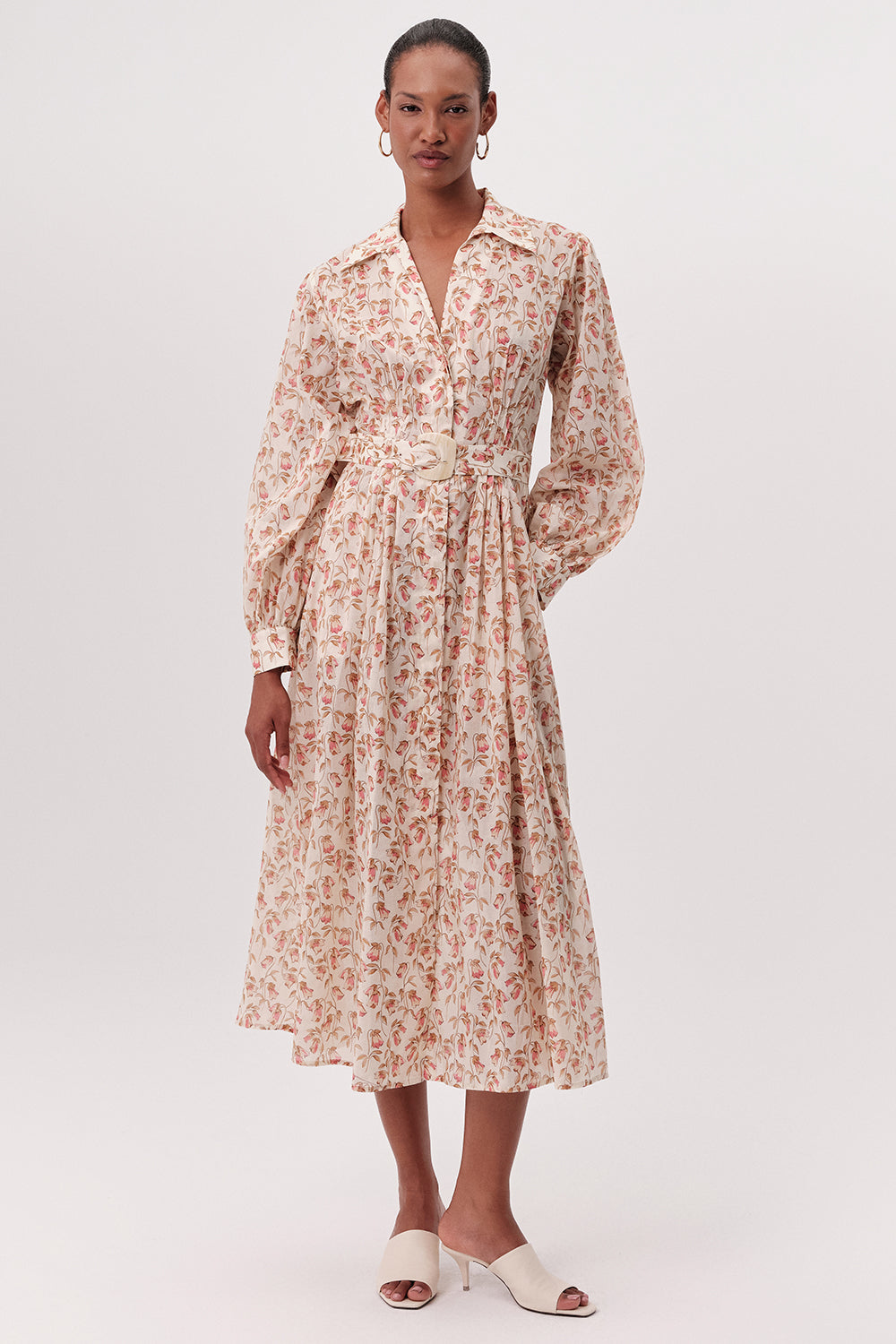 Midi Shirt Dress - MULTI COLOR