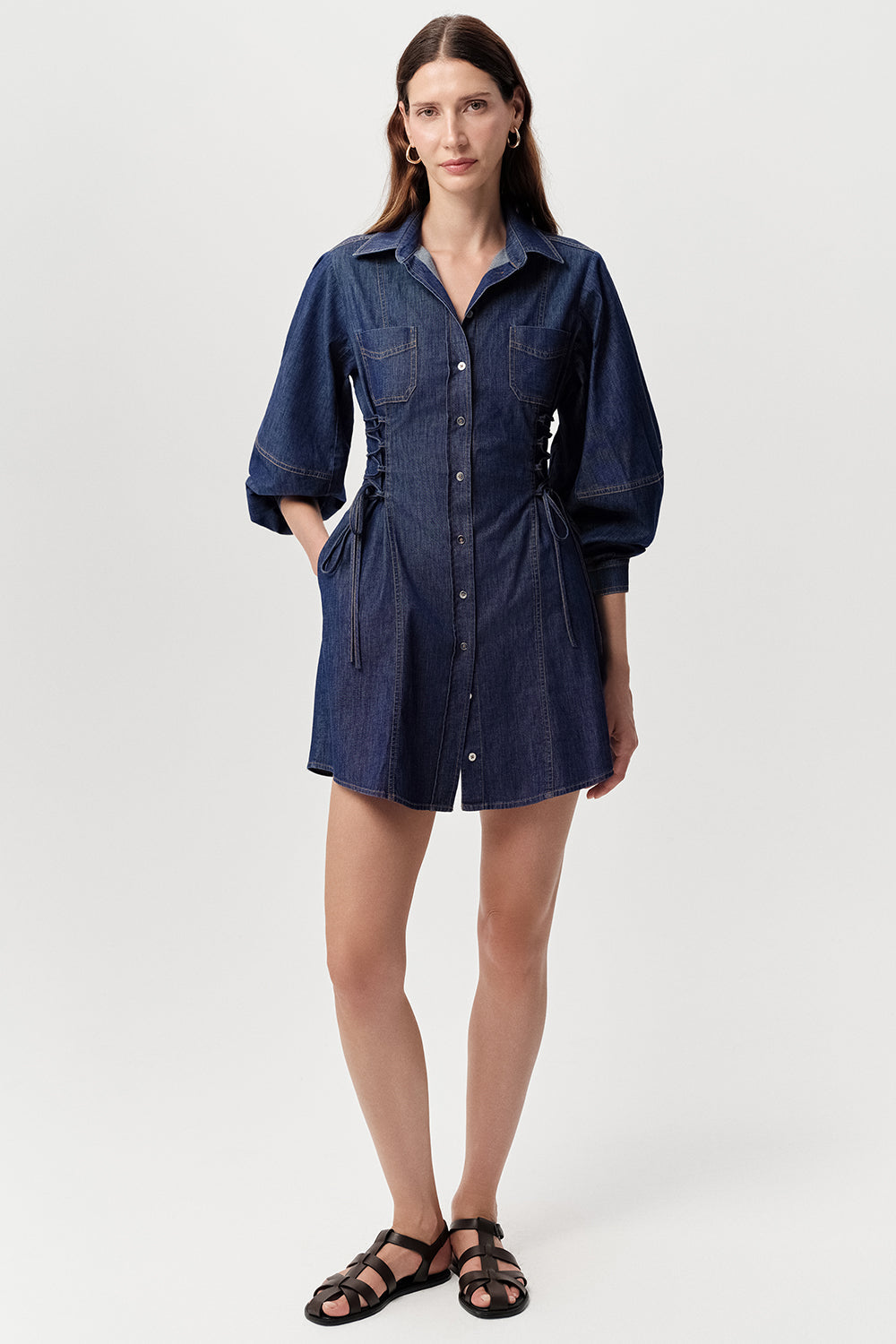 Adilene Long Sleeve Denim Mini Dress