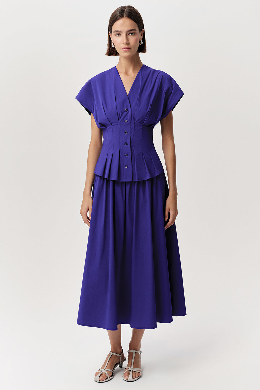 royal blue midi dress with sleeves Albaric V Neck Short Sleeve Le Fashion: This Classic Montce Apparel deep V (with hidden Size:160 cm