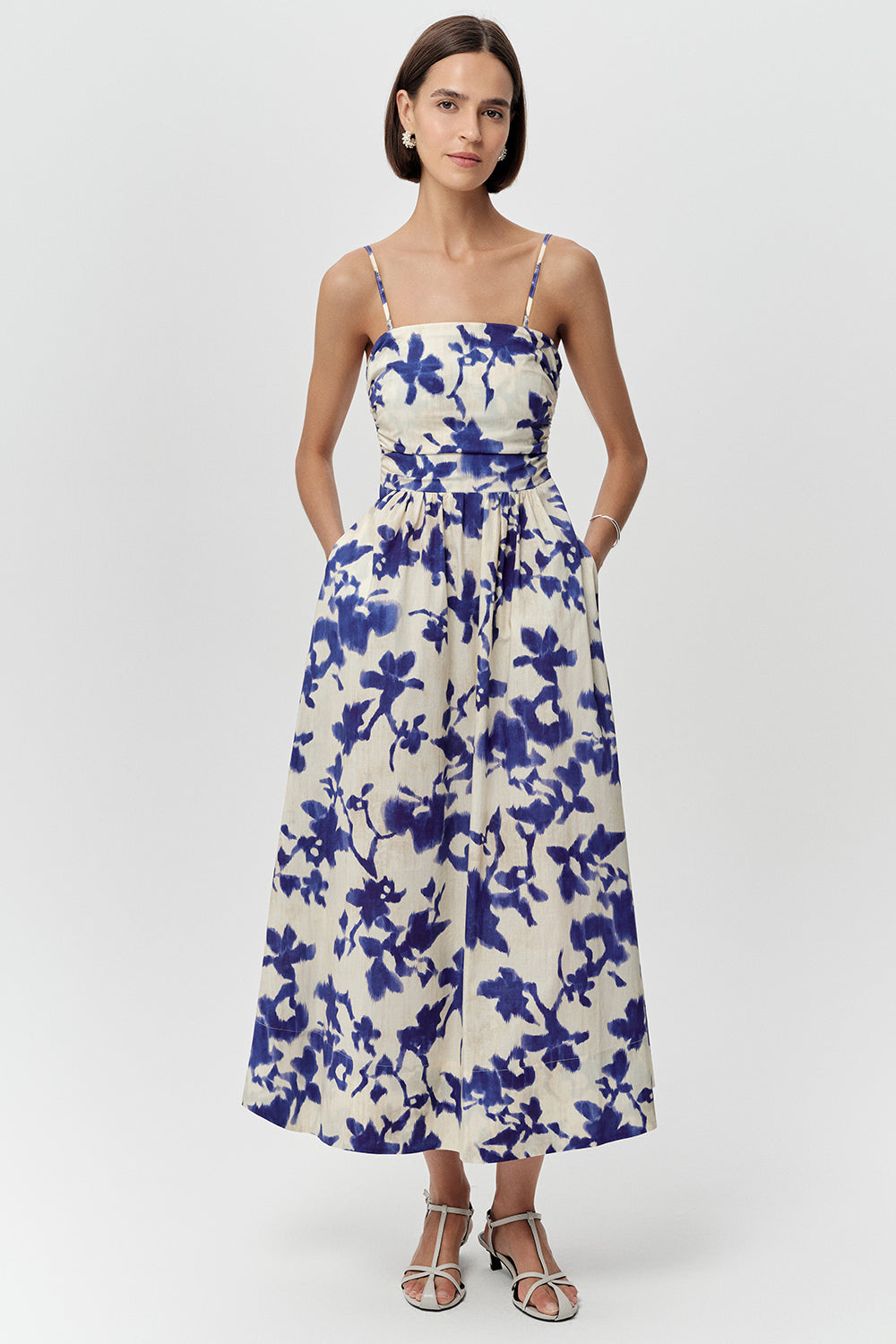 Antonin Strapless Midi Dress - ROYAL BLUE
